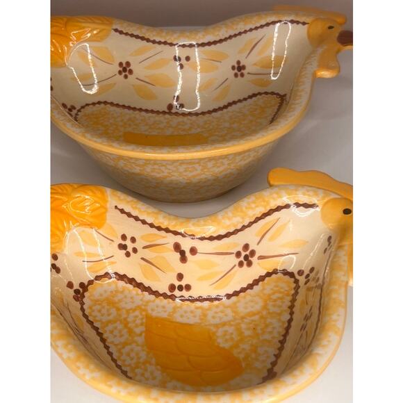VTG Set of TWO TEMP-TATIONS by TARA Old World Yellow Chicken Serving Dishes - Picture 9 of 11